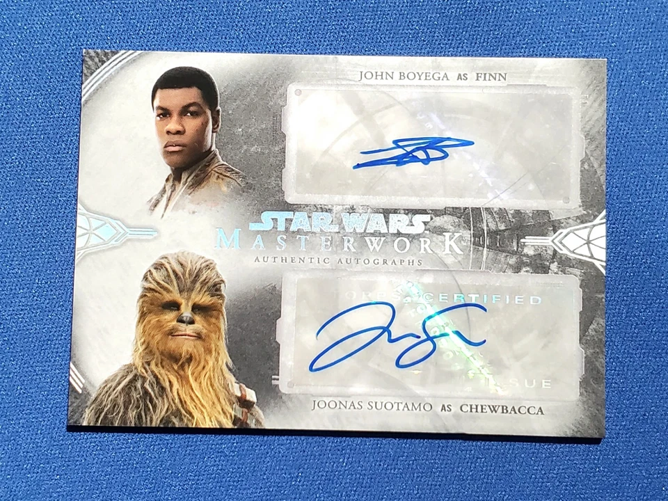 2018 Star Wars Masterwork Black Dual Auto John Boyega Finn Chewbacca Joonas 3/5 - Image 3 of 4