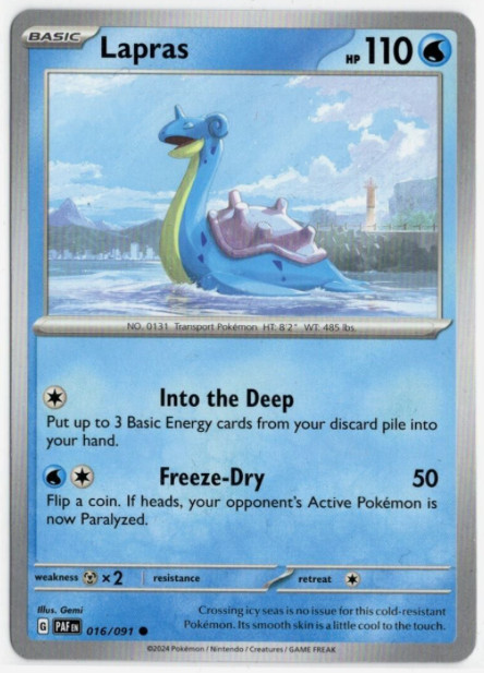 Pokemon - Paldean Fates - 016/091 - Lapras - NM/M