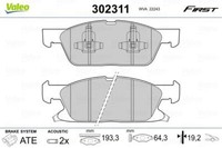 Valeo 302311 Bremsbelagsatz, Scheibenbremse FüR Ford Ford USA