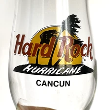 Hard Rock Hurricane Cancun Mexico Souvenir Drink Glass 9.3in Tall