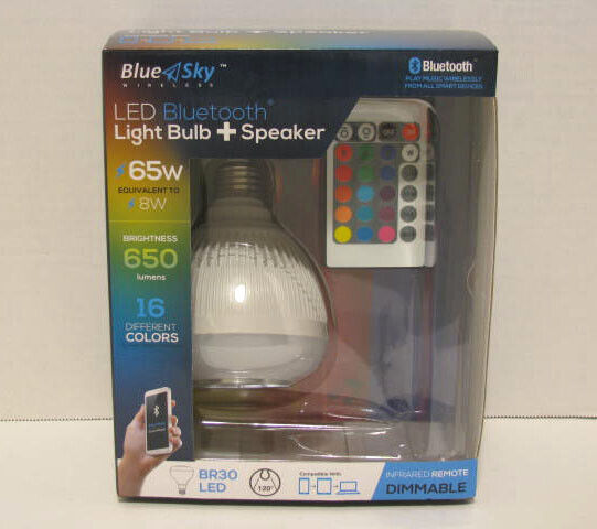 新しいコレクション Blue Sky LED Bluetooth Light Bulb With Speaker Plus Remote 贅沢屋の “New