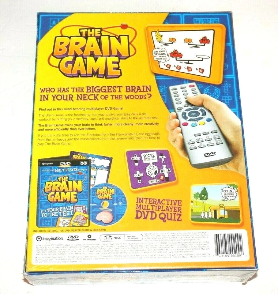 The Brain Game Interactive Multiplayer DVD Quiz by Imagination  NEW - Image 2 of 2