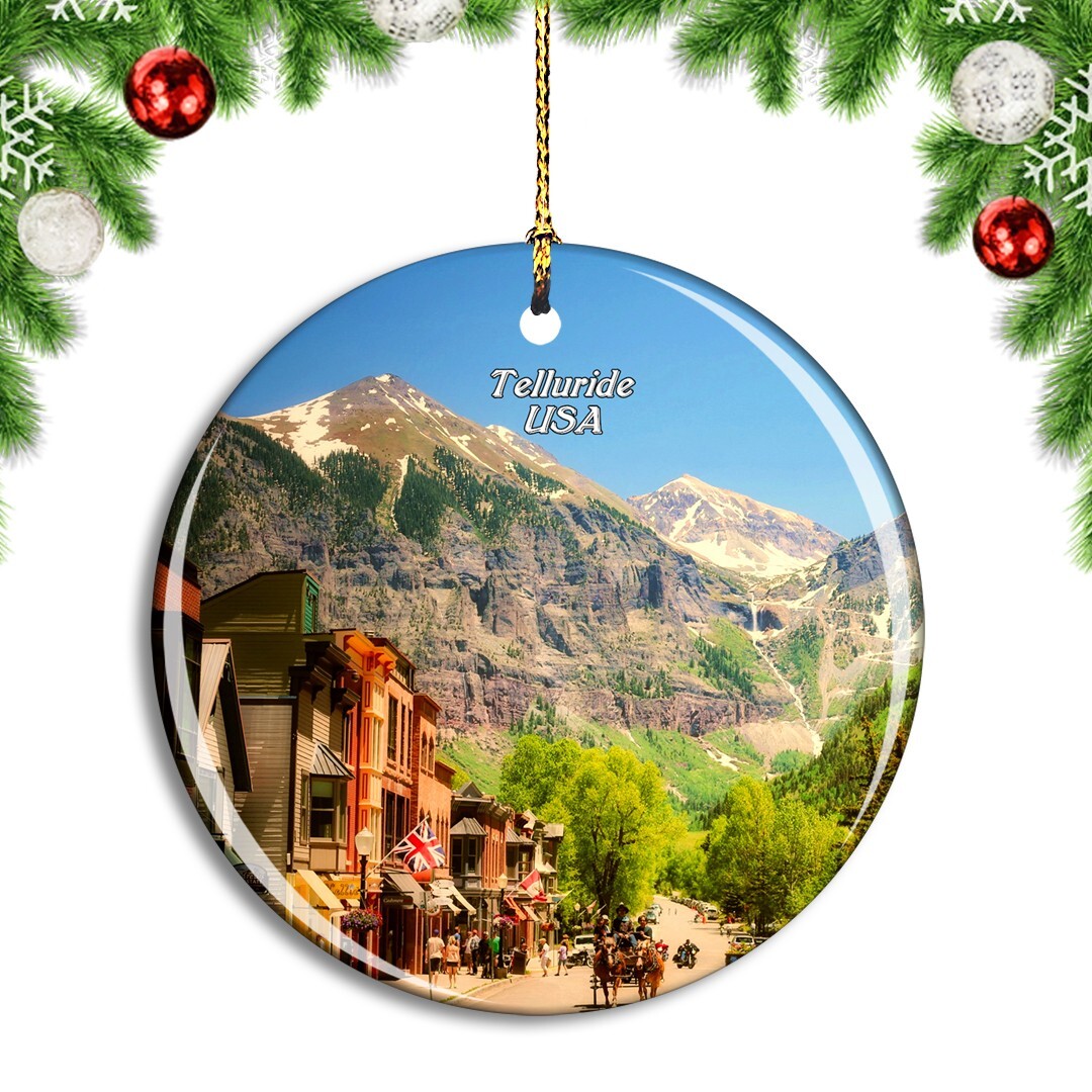 USA America Telluride Town Christmas ornament city travel souvenir