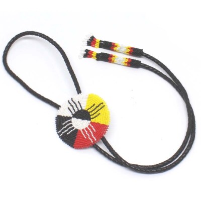 Handmade Beaded Four Directions Adjustable Multi-Color Bolo Tie
