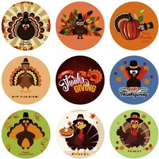 25 Fall Autumn Thanksgiving Turkey Stickers Party Favors Teacher Supply 2