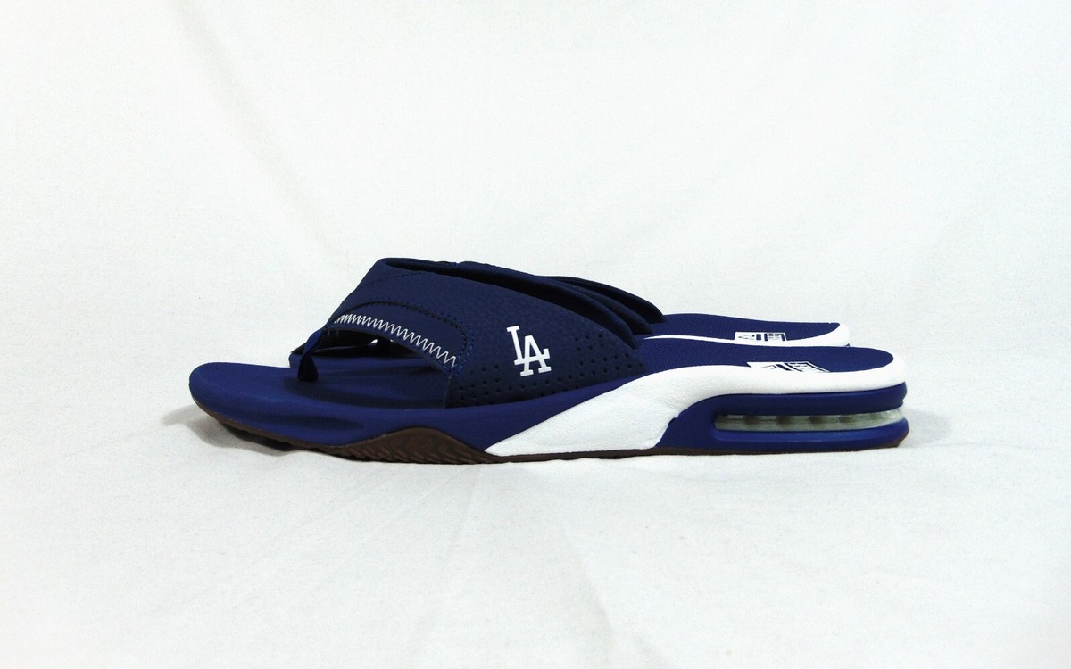 Men’s Sz 12 NWT LA Dodgers Blue & White Reef Fanning Slides Fanning Tailgate Navy/White Men main image 3