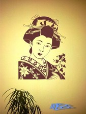 Wandtattoo Geisha 60cm x 82 cm japanische Frau oracal MATT Japan Wandaufkleber 