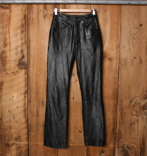 Vintage 90's-Y2K Wilsons Maxima Black Leather Pants Sz. 4 Actual W25.5 L32 