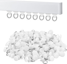 100 Pzs Deslizadores Plasticos para Riel de Cortina Techo o Ducha Color Blanco