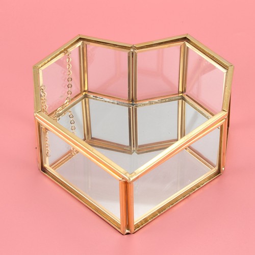 Flip Liebes Geformt Geometrische Glas Schmuck Schatulle Glas Box Exqu5283 - Bild 3 von 9