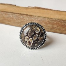 Turritella Agate Gemstone Ring 925 Sterling Silver Beautiful Gift Ring BT1185