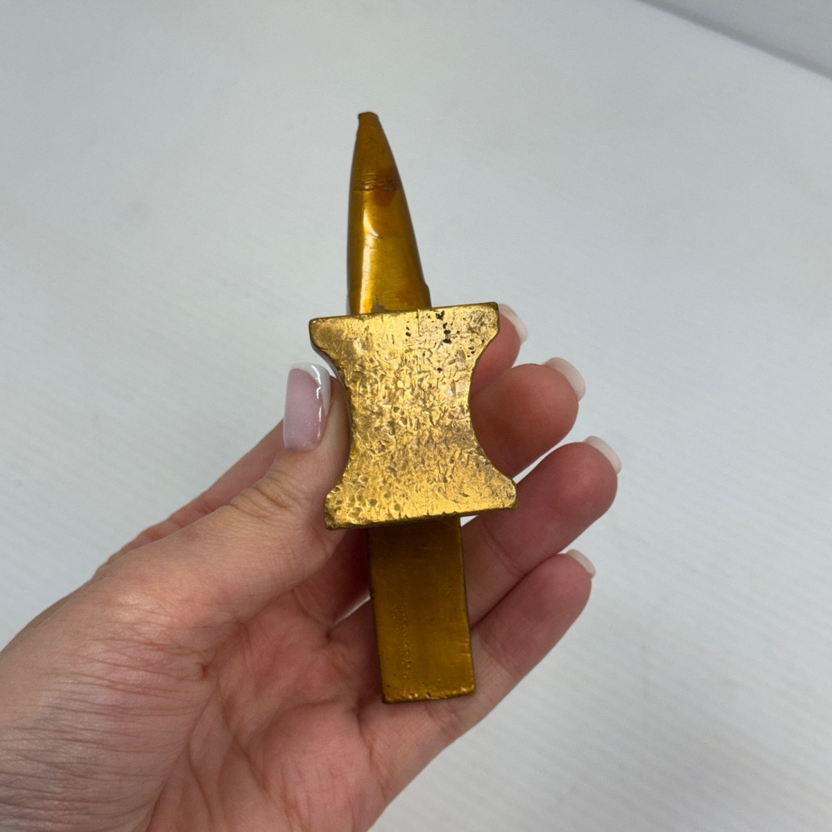 Vintage Antique Jewelers Mini Brass Anvil paper weight View 3