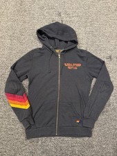 Aviator Nation Bolt Neon Stripe Hoodie Full Zip Made In USA Women  s Size Medium