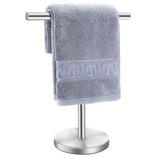 T-Shape Bath Hand Towel Holder Stand Stainless Steel Free Standing Countertop
