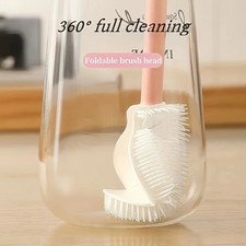Foldable Silicone Bottle Brush 360 Cleaning Long Handle Cup Cleaner