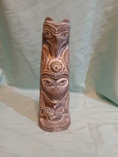 Soapstone Totem Pole Hand Carved Canada Inuit Tribe Carving