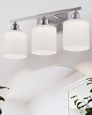 Bathroom Light Fixtures Over Mirror, 3-Light Vanity Lights Brushed Nickel, Mo...