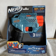Nerf Elite 2.0 Trio TD-3 Blaster Toy Gun Kids Gift 6 Darts 3 Barrel Ages 8