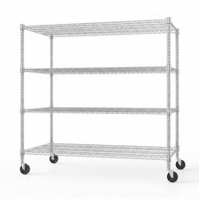 Heavy Duty 4-Tier Metal Storage Shelf with Wh...