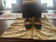 Louis Vuitton Womens denim logo mule Size Eu38