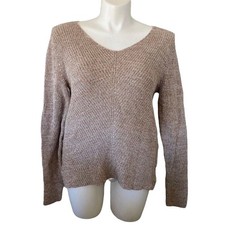 Style  Co. Women's Walnut V-Neck Pullover Sweater Size Medium