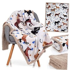 Horse Blanket for Girls - Perfect Horse Gifts for Girls - Soft Cozy 50x60