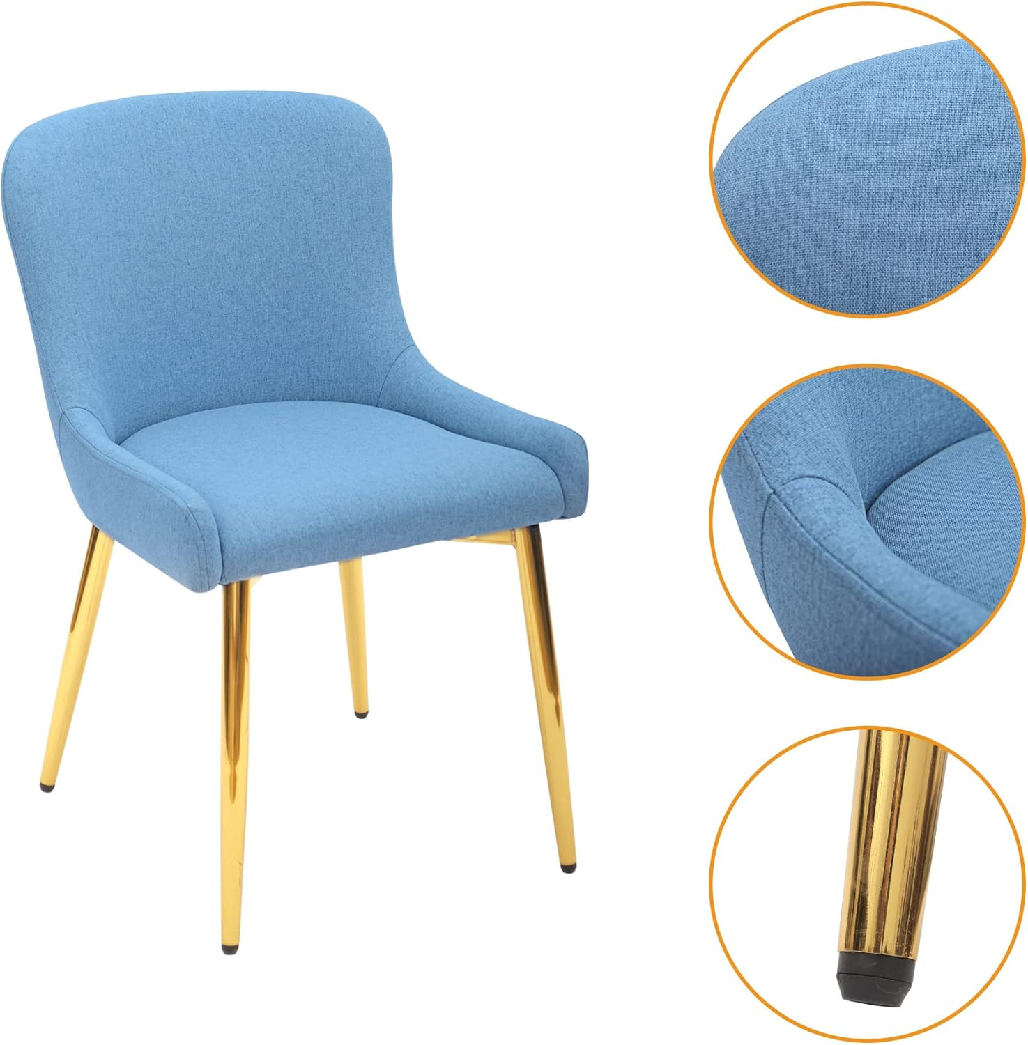 Mid Century Modern Leisure Upholstered Metal Legs for Kitchen Living Room Dining