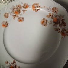 Set of 4 Mitterteich Bavaria NORWAY ROSE German Gold Plated Edge Dinner Plates