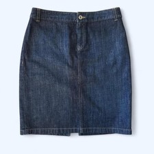 Vintage Y2K Banana Republic dark wash denim skirt midi cotton size 4   