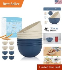 Durable 8-Piece 26 Oz Wheat Straw Bowls - Stylish Safe for Kids and Adults