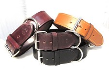 Leather dog collars heavy duty 2" wide. Various colours.