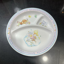 Precious Moments Divided Baby Plate Sections Plastic White/Multicolor E-4687
