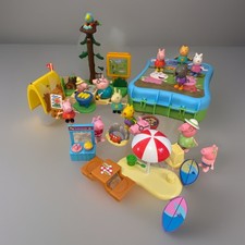 Peppa Pig Hasbro Playset Lot of 5 SETS Camping Beach Carry Case Figures Toys