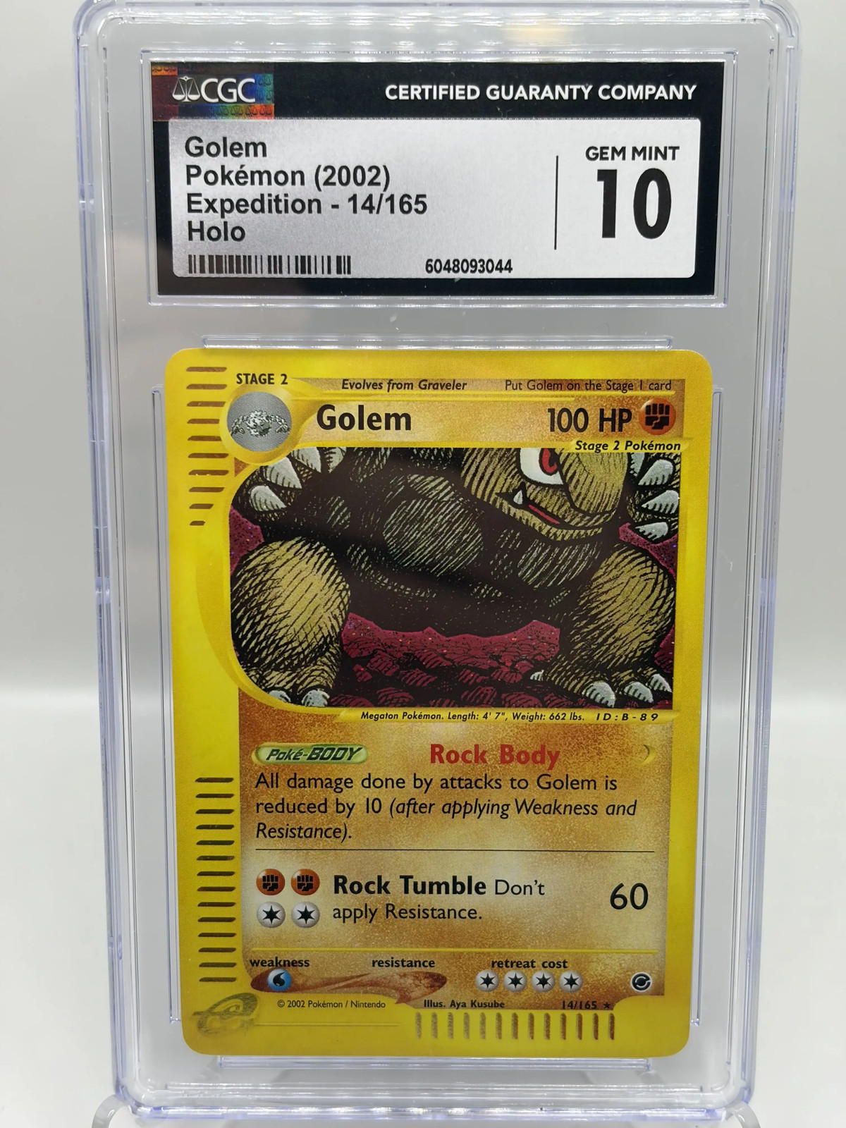 Golem 14/165 Expedition Holo rare Vintage Pokemon TCG Card CGC 10 Gem Mint