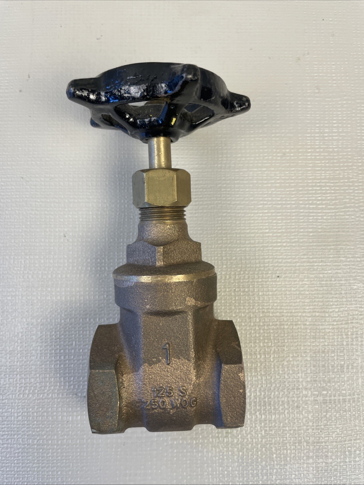 PGL Brass Gate Valve Wheel Handle 1” Threaded Ends 125S 250 WOG New Unused