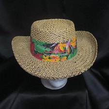 Imperial Headwear Phoenix Open Straw Cowboy Hat Floral Band One Size