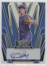 2023 Leaf Trinity 2024 Metal Preview Blue Prismatic 8/9 Ethan Holliday Auto 15tx
