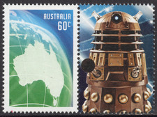 DR WHO VILLAIN - DALEK adjunto a la derecha al MNH AUSTRALIA MAPA 60c sello