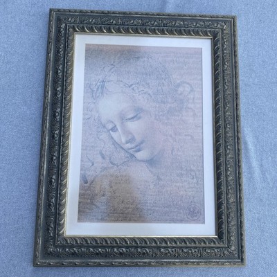 After Leonardo da Vinci Head of a Woman Framed Matted Art Print Portrait Decor