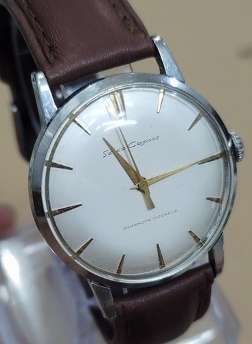VINTAGE SEIKO CRONOS 17J SS HAND WINDING MEN WATCH - Picture 5 of 11