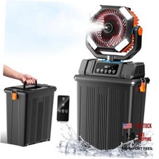 40000mAh Misting Fans for Outside, 15L Large Tank Portable Misting Black Orange