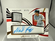 2021 Immaculate Clearly Clutch Jersey Patch Auto Wade Boggs CCM-WB Red Sox