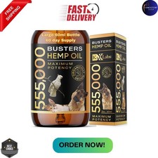 Buster's Large 60ml Bottle, 2mth Supply, Organic Hemp Oil for Dogs and Pets, 555