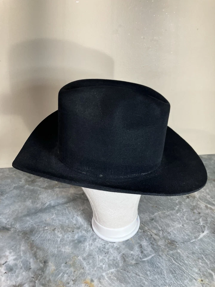 Винтажная ковбойская шляпа John B. Stetson Company 3X Beaver размер 7 1/4 XXX черная - Изображение 2 из 4