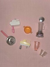 Barbie Tyco Mattel 1990s Kitchen Littles Wind-Up Accessories Blender Mixer LOT