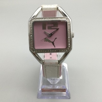 Puma Women Watch 33mm Pink Dial White Leather Silver Tone  display picture 2