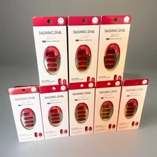 Lot of (8) Dashing Diva Glaze LED Semi Cured Gel Nail Strips Ruby Red Apple