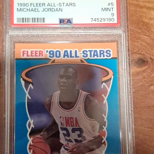 Fleer 1990-91 All-Stars Michael Jordan #5 Insert NBA PSA 9 Basketball Card
