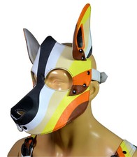 Leather Puppy Hood Custom Head Mask Novelty Costume Dog Hood