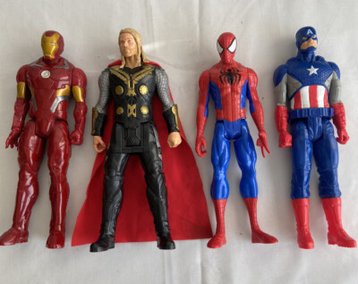 Hasbro Marvel 12'' Act  Figures TalkThor, Iron man, Spider man, Capt America 4pc